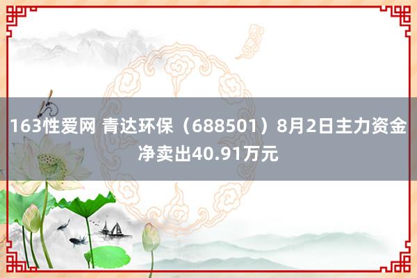 163性爱网 青达环保（688501）8月2日主力资金净卖出40.91万元