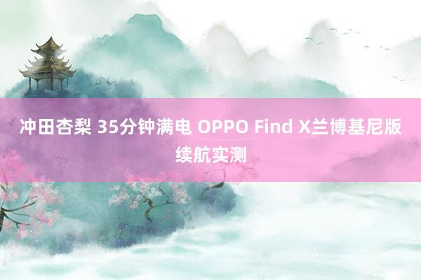 冲田杏梨 35分钟满电 OPPO Find X兰博基尼版续航实测